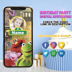 Sesame Street Animated Invite, Animated Birthday invitation, birthday party invite, invitation video