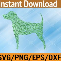 saint patrick's day shamrock dog design  svg, eps, png, dxf, digital download