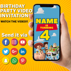 Toy Story Invitation, Toy Story Birthday Video Invitation, Toy Story Animated Video, Toy Story Custom Invite, Toy story