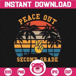 peace out second grade svg, end of the year, grade graduation, end of school, beach svg, last day of school svg
