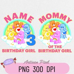 Custom Care Bears Birthday Png, Care Bears Family Bday, Care Bears Bday Party Family Matching Png, Birthday Png, Care Be
