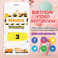 construction invitation, construction birthday invitation, dump truck party invite, construction, construction party