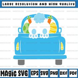 personalized name easter truck svg, truck with easter bunny and easter eggs, easter bunny, digital download