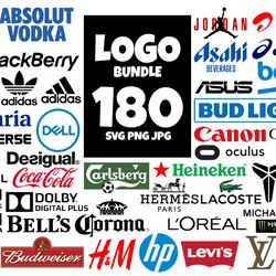 180 files logo bundle svg, brand logo svg, logo bundle, trending svg, shoe sport brand, famous brand svg