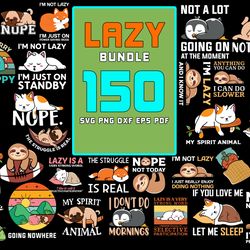 150 lazy bundle svg, trending svg, lazy bundle svg, lazy animal svg, lazy cat svg, lazy sloth svg, sloth, lazy, animal