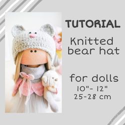 Teddy bear knitted hat tutorial for dolls Easy instructions to knit a hat for stuffed toys