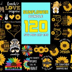 120 sunflower bundle svg, trending svg, sunflower bundle svg, sunflower svg, sunflower png, sunflower sublimation
