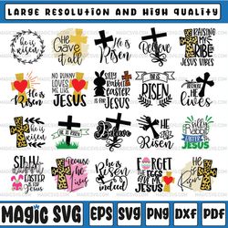 bundle - easter, easter svg, he is risen, he is risen svg, cross bundle, easter bunny, digital download