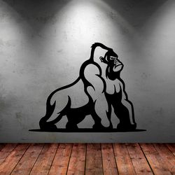 Angry Gorilla, Gorilla Sticker, A Wild Animal, Car Sticker Wall Sticker Vinyl Decal Mural Art Decor