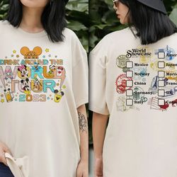 vintage disney epcot world tour shirt, drink around the world tour shirt, drink around the world showcase, epcot food