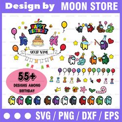 personalized among us happy birthday | design custom gift | among us svg| among us character svg |reusable / svg / png /