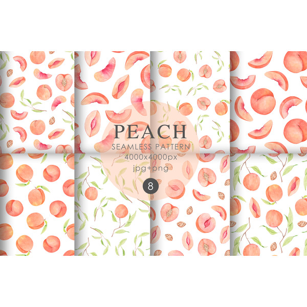 Watercolor Peach Seamless Patterm .jpg