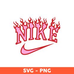 Flaming x Nike Svg, Flaming Nike Svg, Pink Nike Svg, Nike Svg, Fashion Brand Logo Svg, Logo Nike Svg -  Download File