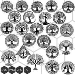 discover the beauty of celtic culture with our intricate celtic tree of life svg - perfect for crafts and home decor