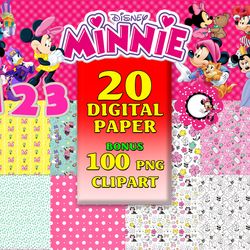 20 minnie mouse digital paper, minnie mickey, minnie font, minnie mouse pink digital paper, minnie girl background png