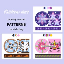 Tapestry crochet PATTERNS / Set Childrens stars