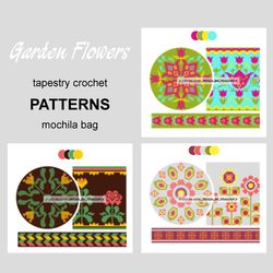 Wayuu mochila bag patterns / Set Garden Flowers