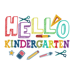 hello kindergarten svg, kindergarten rainbow svg, png, dxf