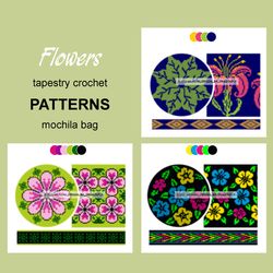 Wayuu mochila bag patterns / Set Flowers