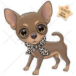 cute cartoon chihuahua png, dog, clipart, sublimation design, children illustration, digital clip art