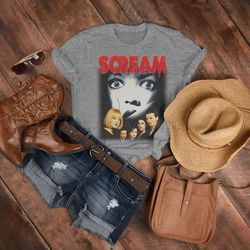 drew barrymore scream shirt, let's watch scary movie shirt, scary horror tees, kill3r homage fan t-shirt sidney