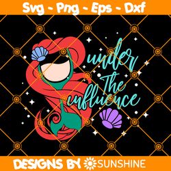 Ariel Drinking Glass Svg, Under The Influence Svg, Ariel Drink Svg, Disney Drinking Svg, Disney Wine Svg, For Cricut