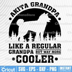 akita grandpa funny moon svg,vintage akita dog father's day svg, dog grandpa svg, funny gift for dog lover, svg