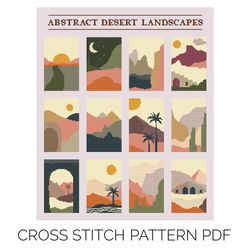 Landscape Painting Desert Cross Stitch Pattern | Counted Cross Stitch | Cross Stitch PDF | Punto De Cruz