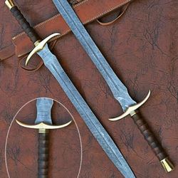 32 Inch Viking Sword With Rose Wood Handle Damascus Steel - Original Collectible Swords