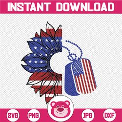 usa, patriotic sunflower svg, memorial day, fourth of july, freedom, png, jpg, cricut cut files sublimation download