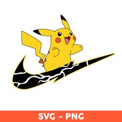 nike pikachu svg, nike pokemon logo svg, nike logo svg, pokemon svg, png dxf eps file - download
