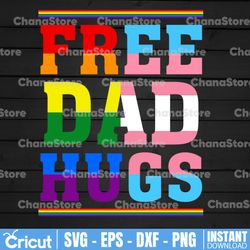 free dad hugs svg, funny rainbow pride svg, lgbt proud dad svg, lgbt dad svg, lgbt awareness svg, lgbt pride svg