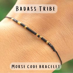 BADASS TRIBE Morse code bracelet, Best friend gifts, Friendship bracelet, Friend group gift, Christmas gift