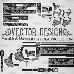 VECTOR DESIGN S&W 629 classic 6,5  5in "Snake and flowers"