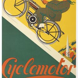 cyclemotor   - cross stitch pattern counted vintage pdf - 111-106