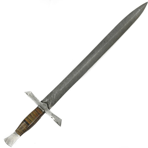 Longsword Bastard Sword- High Carbon Damascus Steel Sword 29 Inch.png