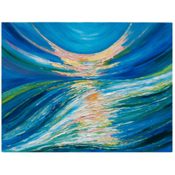 Ocean Wave Painting Abstract Original Art Impressionist Art Impasto Painting Seascape Painting 24"x32" by Ksenia De