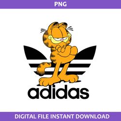 garfield adidas png, adidas logo png, garfield png, adidas cartoon png digital file