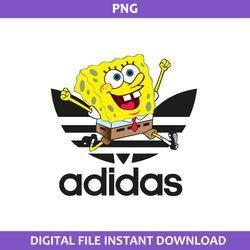 spongebob adidas png, adidas logo png, spongebob png, cartoon adidas png digital file