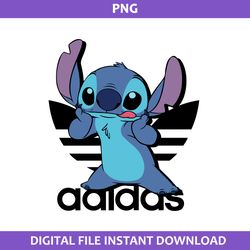 stitch adidas png, adidas logo png, stitch png, cartoon adidas png digital file