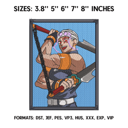 tengen uzui embroidery design file, kimetsu no yaiba anime embroidery design, demon slayer embroidery design file