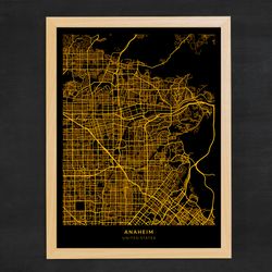 Anaheim City Map, City of Anaheim - United States Map Poster