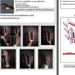 Batman / Redhood gauntlets template for your cosplay