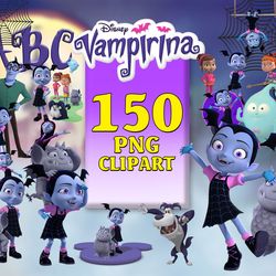 150 vampirina clipart bundle, vampirina bat clipart, vampirina birthday, vampirina party png
