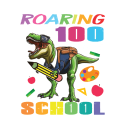 dinosaur svg, dinosaur t rex roaring into 100 days of school teacher svg