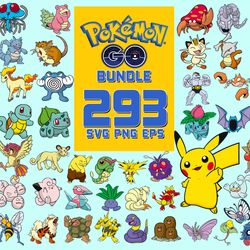 pokemon bundle svg, cartoon svg, pokemon svg, pokemon clipart, pokemon vector, pokemon characters, pikachu svg bundle