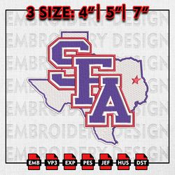 Stephen F. Austin Lumberjacks Embroidery files, NCAA D1 teams Embroidery Designs, Machine Embroidery Pattern