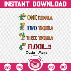 one tequila two tequila svg costa maya mexico, tequila svg , drinks cut file, clipart, svg files for silhouette, files f