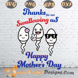 Happy mother day thanks for not swallowing us svg png dxf eps