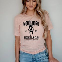 Woodsboro Horror Film Club Shirt, Halloween T Shirts, Halloween Gift, Scream Halloween Shirt, Horror Lover